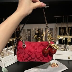 Coach Y2K Red shoulder/ wristlet bag